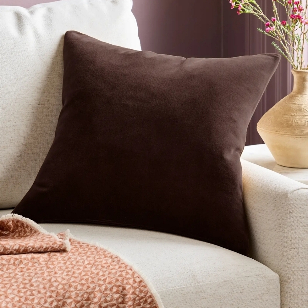 Quince Brown Velvet Pillow Covers NWT 20x20